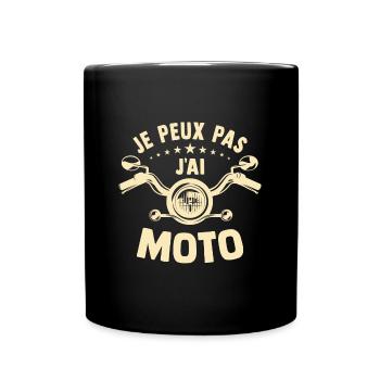je peux pas j ai moto cadeau motard - Mug uni - noir - Devant