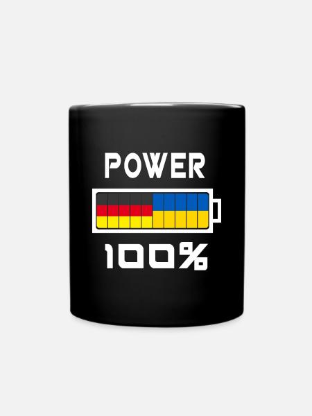 Deutschland und Ukraine Power 100% - Tasse einfarbig - Schwarz