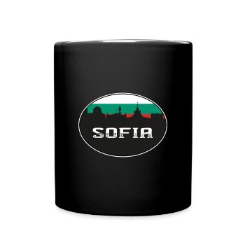 Sofia Bulgarien Skyline Silhouette bulgarische Flagge T - Tasse einfarbig - Schwarz - Vorne