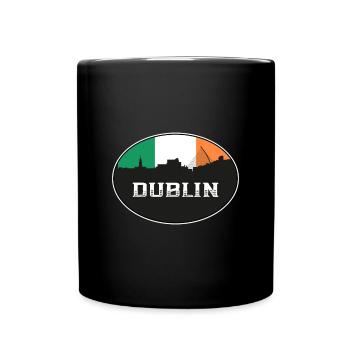 Dublin Irlande Skyline Silhouette Drapeau irlandais Trave - Mug uni - noir - Devant
