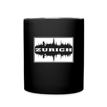 Zürich Schweiz Reise Souvenir Skyline Silhoue - Tasse einfarbig - Schwarz - Vorne
