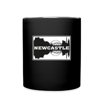 Newcastle England Travel Souvenir Skyline Silhouet - Full Colour Mug - black - Front