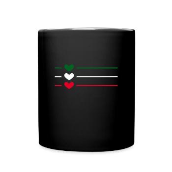 Italien Ornament Herz Linie - Tasse einfarbig - Schwarz - Vorne