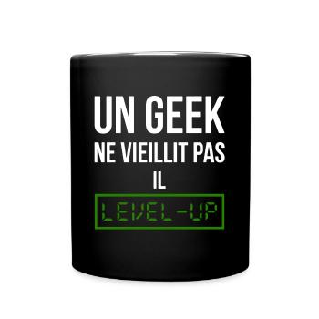 Geek Level (vert) - Mug uni - noir - Devant
