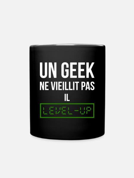 Geek Level (vert) - Mug uni - noir
