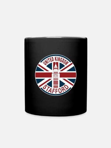 Stafford Vereinigtes Königreich UK Union Jack Britische Flagge - Tasse einfarbig - Schwarz