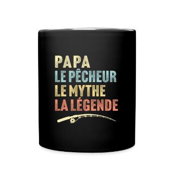 Papa le pêcheur le mythe la légende papa pêcheur - Mug uni - noir - Devant