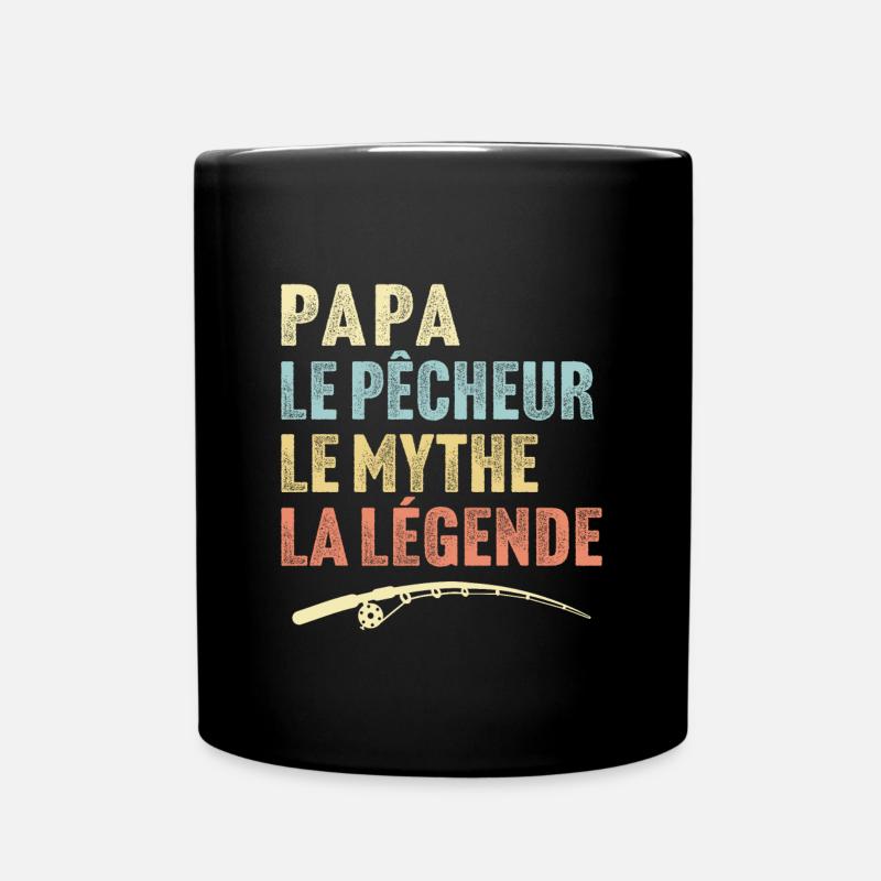Papa le pêcheur le mythe la légende papa pêcheur - Mug uni - noir