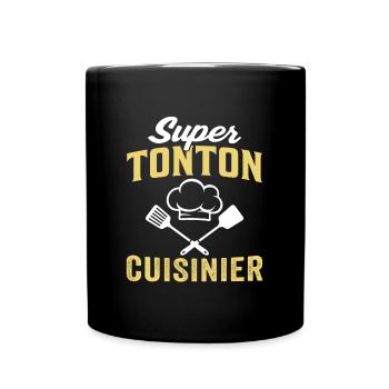 Super tonton cuisinier - Mug uni - noir - Devant