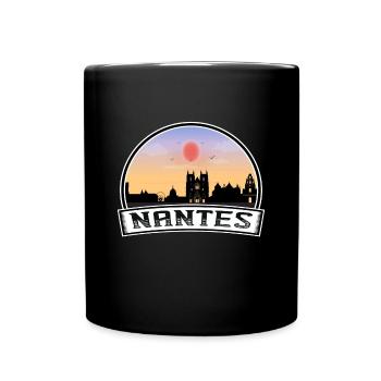 Nantes France Skyline Vintage Sunset Travel Souven - Full Colour Mug - black - Front