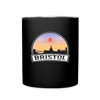 Bristol England Skyline Vintage Sunset Travel Souv - Full Colour Mug - black - Front