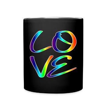 GLEICHHEIT LIEBE RESPEKT - REGENBOGEN LGBTQ - Tasse einfarbig - Schwarz - Vorne