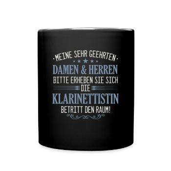 Klarinette Klarinettistin Instrument Musik Spruch - Tasse einfarbig - Schwarz - Vorne
