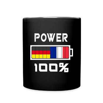 Allemagne et France Power 100% - Mug uni - noir - Devant
