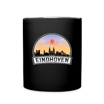 Eindhoven Netherlands Skyline Vintage Sunset Trave - Full Colour Mug - black - Front