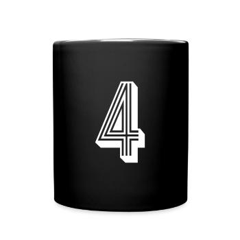 4 ans numéro maillot 4 - Mug uni - noir - Devant