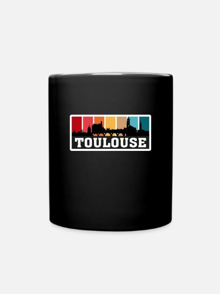 Toulouse France Voyage Souvenir Skyline Silhouette - Mug uni - noir