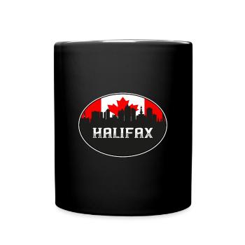 Halifax Canada Skyline Silhouette Drapeau canadien Tr - Mug uni - noir - Devant
