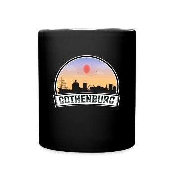 Gothenburg Sweden Skyline Vintage Sunset Travel So - Full Colour Mug - black - Front