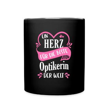 Optiker Optikerin Augenoptiker Augen Beruf Spruch - Tasse einfarbig - Schwarz - Vorne