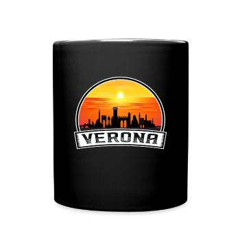 Vérone Italie Skyline Vintage Sunset Voyage Souveni - Mug uni - noir - Devant
