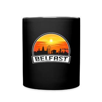 Belfast Irlande du Nord Skyline Vintage Sunset Tr - Mug uni - noir - Devant