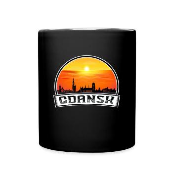 Danzig Polen Skyline Vintage Sonnenuntergang Reise Souven - Tasse einfarbig - Schwarz - Vorne
