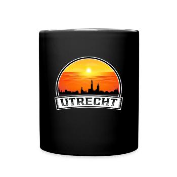 Utrecht Netherlands Skyline Vintage Sunset Travel - Full Colour Mug - black - Front