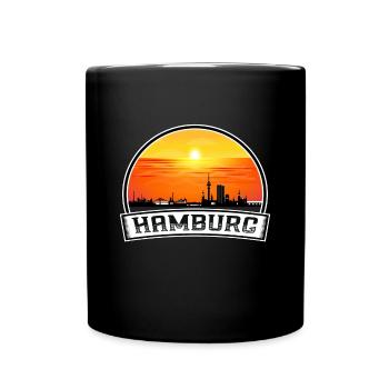 Hambourg Allemagne Skyline Vintage Sunset Voyage Souv - Mug uni - noir - Devant