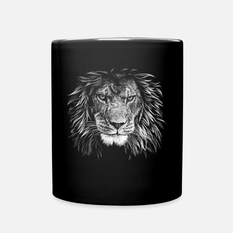 Löwe - Tasse einfarbig - Schwarz