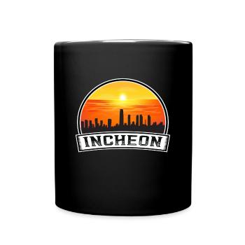 Incheon Corée du Sud Skyline Vintage Sunset Voyage - Mug uni - noir - Devant