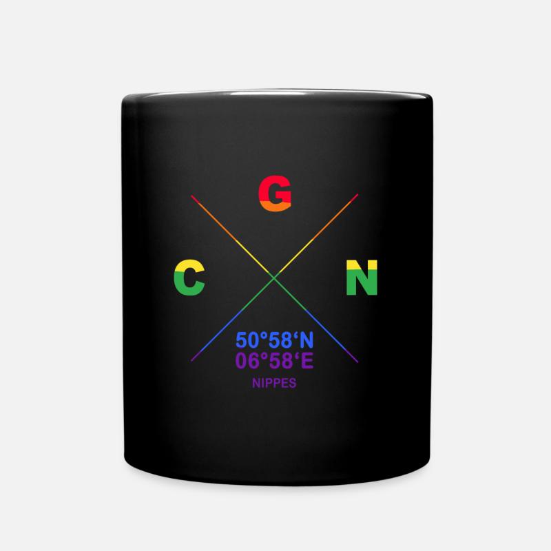 CGN Nippes Veedel Koordinaten Gay Pride CSD - Tasse einfarbig - Schwarz