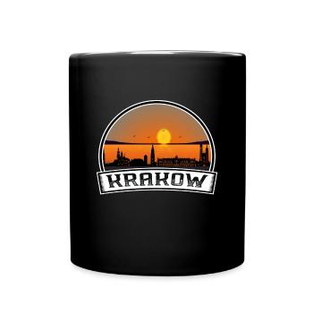 Cracovie Pologne Skyline Vintage Sunset Voyage Souven - Mug uni - noir - Devant