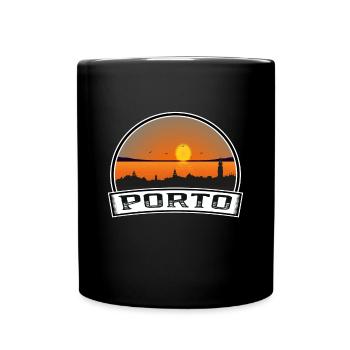 Porto Portugal Skyline Vintage Sunset Travel Souve - Full Colour Mug - black - Front