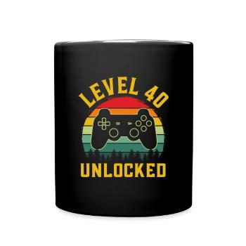 Level 40 unlocked t-shirt level 40 complete - Full Colour Mug - black - Front
