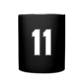 11 ans numéro maillot 11 - Mug uni - noir - Devant