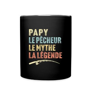 papy le pêcheur le mythe la légende - Mug uni - noir - Devant