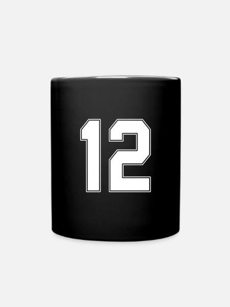 12 ans numéro maillot 12 - Mug uni - noir