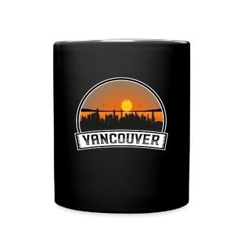 Vancouver Canada Skyline Vintage Sunset Travel Sou - Mug uni - noir - Devant