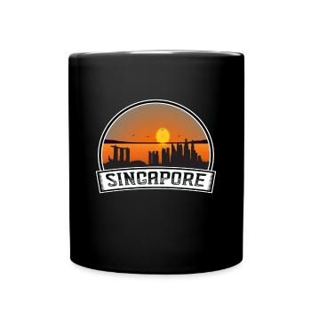 Singapour Singapour Skyline Vintage Sunset Voyage - Mug uni - noir - Devant