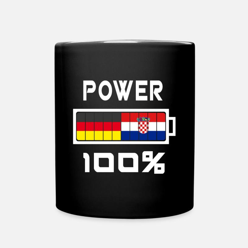 Deutschland und Kroatien Power 100% - Tasse einfarbig - Schwarz