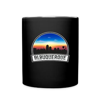 Albuquerque New Mexico USA Skyline Vintage Sonnenuntergang - Tasse einfarbig - Schwarz - Vorne