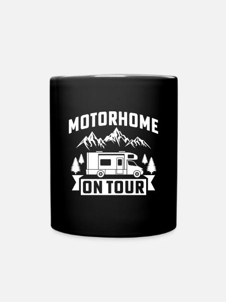 motorhome on tour t-shirt camping - Full Colour Mug - black