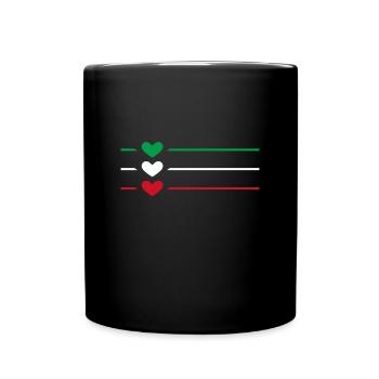 Iran Fahne Herz - Tasse einfarbig - Schwarz - Vorne