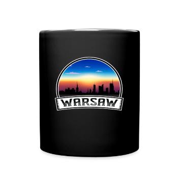 Varsovie Pologne Skyline Vintage Sunset Voyage Souven - Mug uni - noir - Devant