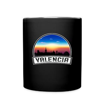 Valencia Spain Skyline Vintage Sunset Travel Souve - Full Colour Mug - black - Front