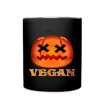 VEGAN KÜRBIS HERBST - Tasse einfarbig - Schwarz - Vorne