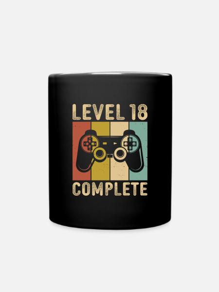 Level 18 Complete t-shirt gamer 18 - Mug uni - noir