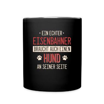 Eisenbahner Lokführer Eisenbahn Bahn Beruf Spruch - Tasse einfarbig - Schwarz - Vorne
