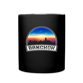 Bangkok Thaïlande Skyline Vintage Sunset Travel Sou - Mug uni - noir - Devant